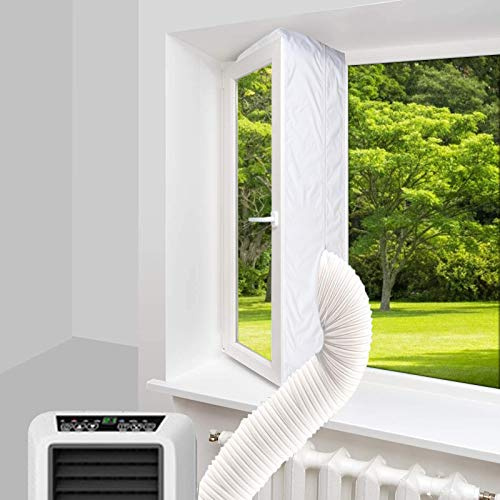 Joint de Fenêtre pour La Climatisation Mobile et Sèche-Linge,kit de calfeutrage pour climatiseur mobile,400cm joint de fenêtre climatisation Facile à installer,Pas Besoin de Trous de Forage