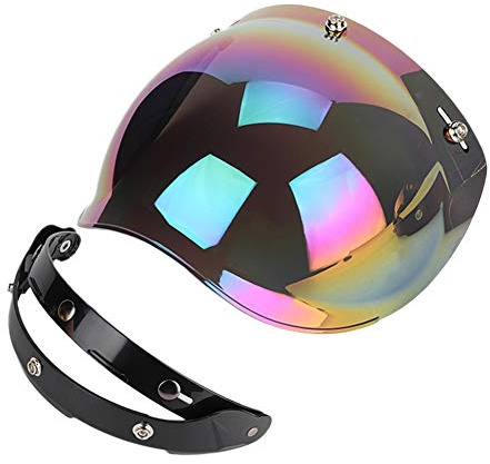 Yctze pour visiere casque moto Moto Retro 3-snap Sun Visor Shield Coupe-Vent Casque Lentille Colorée P8x345 moto rétro 3-snap pare- bouclier