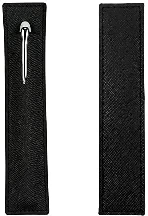 SNOMEL Leder-Stiftetui, für Füllfederhalter, Schutzhülle, Organizer für Stylus Touch-Kugelschreiber, Bleistifte, Schwarz, 2 Stück