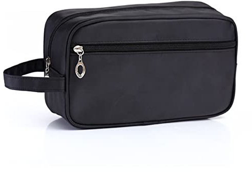 Toiletry Bag for Men, Portable Travel Wash Bag Waterproof Gym Shaving Shower Bathroom Bag Make Up Organizer Toiletries Cosmetic Bag with Handle for Men & Women (Black)