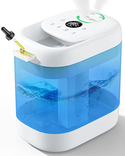 Homvana 5L Cool Mist Humidifiers, Quiet Ultrasonic Humidifier, Aroma Diffuser with 7 Colored Mood Light-40H Runtime, Essential Air Oil Diffusers for Baby Nursery Plant & for Large Home Bedroom Room