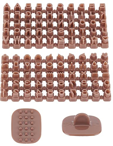 CRASPIRE Juego de Cortadores de Arcilla Polimérica Cortadores Aretes Arcilla Letras Alfabeto Marrón Y Juego Galletas con Números Rodillo Textura