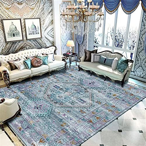 RUGMRZ Teppich Balkon Einfache Moderne Stil Schlafzimmer Wohnzimmer tepich blau Kamin deko Wohnzimmer Teppich terrassenteppich Teppich Balkon Auslegware Teppichboden80x120CM