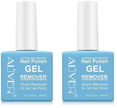 Nail Polish Remover 2 Pack, Peel off in 3-5 Min, Quick & Easy Removes Gel Nail, Acrylic & Shellac Nails with Nail File + Cuticle Pusher + Nail Polish Scraper, Do Not Hurt Your Nails, BLUE