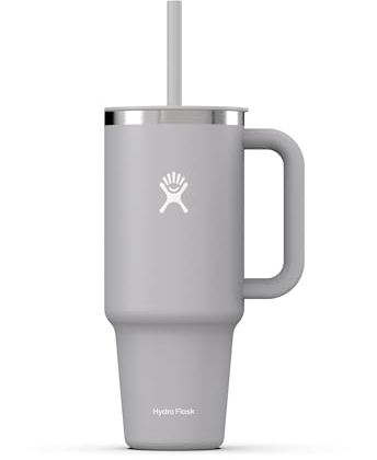 Hydro Flask - Travel Tumbler 1180 ml (40 oz) with Closable Press-In Straw Lid - Stainless Steel - Double Wall Vacuum Insulated - Splash resistant lid - Birch