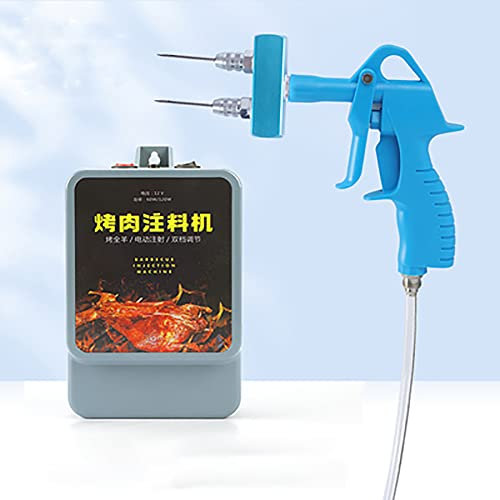 LeTkingok Bomba Eléctrica de Inyección de Solución Salina, Máquina para Decapado de Carne Bomba de Jeringa de Solución Salina Procesador de Carne (Aguja Doble)