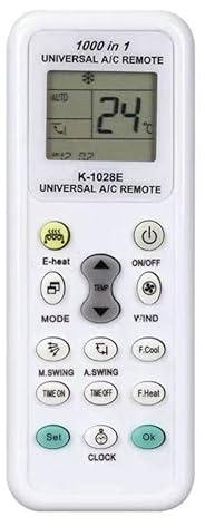 K-1028E - Mando a distancia universal para la mayoría de aire acondicionado, versión inglesa, control remoto de repuesto universal K-1028epara todos los modelos de aire acondicionado, control remoto