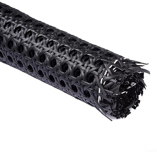 DAZZLEEX 1 Rouleau de matériel de cannage, matériau de cannage de Sangle en Rouleau de Maille de rotin Noir pour kit de chaises Options Multi-Tailles 50 cm * 1,5 m