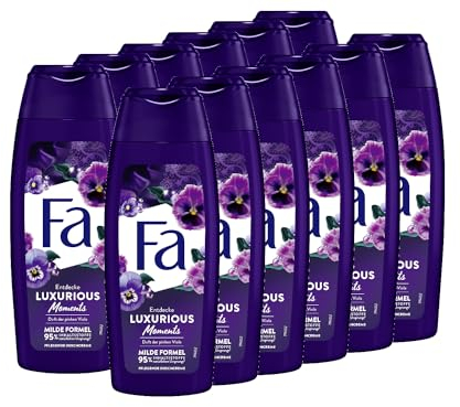 FA Duschgel Luxurious Moments (12x 250ml) 95% Inhaltstoffe natürlichen Ursprungs, pflegende Duschcreme für eine wunderare Reise mit luxuriösen Duft nach pinken Viola