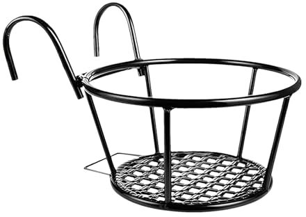 Fioriera con ringhiera in metallo, vasi da fiori per ringhiera del balcone, Vasi per piante con portafiori per ringhiera da patio, Porta piante da, scatole per binari doppio gancio