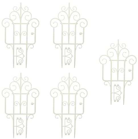 NOIRDA 5 Piezas De Enrejado para Plantas Trepadoras, Pequeña Valla De Plástico para Plantas En Macetas, Mini Enrejado De Jardín para Plantas Trepadoras, Enredaderas, Hiedras, Flores(White)