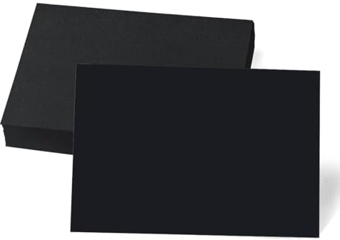Aililong Tonpapier Schwarz 300g/m² - 100x Karteikarten A6 Blanko Bastelkarton Moderationskarten Fotokarton Schwarze Pappe für Post-/Grußkarten, Einladungen, DIY-Projekte - 10,5x14,8cm.