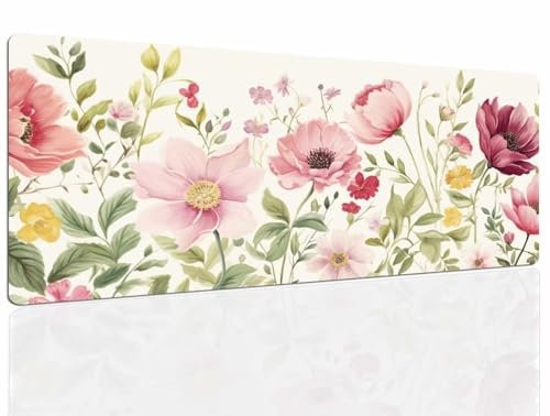 Tapis de Souris Spring, Tapis Souris XXL, 1400x700x4mm Tapis de Bureau Gaming AntidéRapant, Tapis Bureau étanche, sous-Main pour Clavier et Souris, Mouse Pad Mat, pour Gamer, Ordinateur, Pc 1123