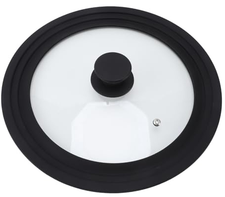 CFTGIW Round Glass Pot Lid Heat Silicone Universal Kitchen Pan Cover for 24cm 26cm 28cm Diameter Pots and Suitable Pots a of 26cm 28cm. It Covers Pot di Round Pot