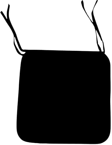 INSAFIANS Pack of 4 Waterproof Chair Seat Pads Comfortable Tie-On Cushions for Dining Patio Kitchen Chairs Outdoor Seating (Black)