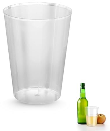 PARENCE.- Lot de 10 Verres Réutilisables 500 ml – Gobelets en Plastique Rigide PP Sans BPA | Verres Grands Format Résistants | Réutilisables, Lavables, Idéal Fêtes, Boissons, Cidre, Bière