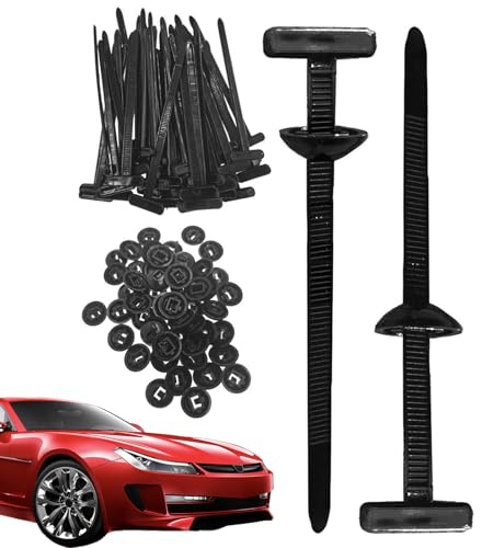 Hebilla para bridas de cable de coche – Herramientas con 100 bridas de fijación – Soporte universal de nailon resistente a los rayos UV para casa, coche y maquinaria