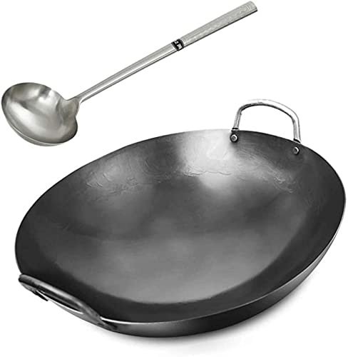 YHEIANJ Wok Professionale in ghisa, Padella Antiaderente, Utensili da Cucina per fornelli,60cm
