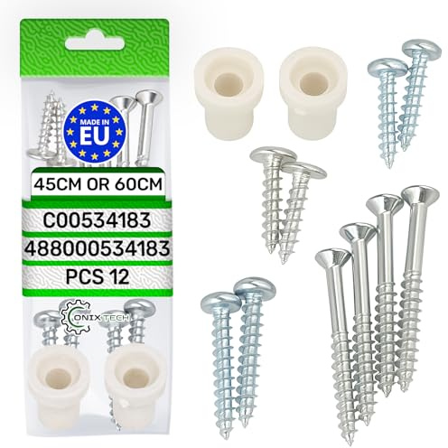 ONIX TECH Kit de Montage pour Porte Fixation Lave Vaisselle 45 cm ou 60 cm Encastrable sur Facade avec le Code Original C00534183 488000534183 pour Ariston pour Indesit pour Whirlpool - MADE IN EU