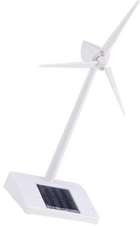 VANZACK Mulino a Vento di Turbina Eolica da Tavolo Alimentato ad Energia Solare, Kit Didattico per Ragazzo Ragazza, Plastica Abs Bianca, Decorazione Scrivania Ufficio e Casa,