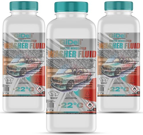 GiDeli Scheibenfrostschutz 3 x 1 L - Gebrauchsfertig bis -22 Grad | Drei Einheiten für mehrere Fahrzeuge, löst Streusalz und Schneematsch, trocknet ohne Schlieren