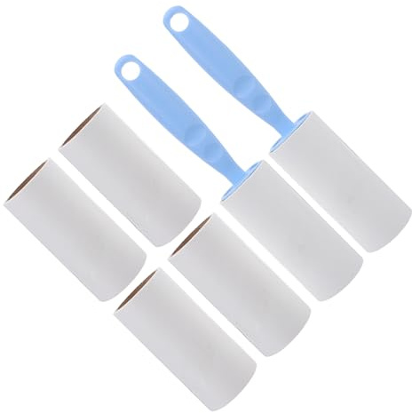 HEMOTON 8pcs Reusable Lint Roller for Pet Hair Portable Sticky Broom Refill Sheets for Removing Cat from Clothes Furniture and Floors