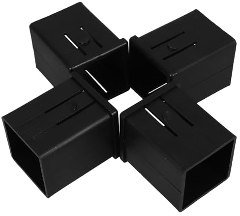Veemoon Mangas Deslizantes para Tubos Cuadrados Huecos, Convertidor de Tubo 50 Mm a 40 Mm, 4 Unidades, Accesorio para Máquinas de Ejercicio, Casquillo Resistente para Equipos Fitness,
