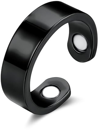 Josfeva Magnetiska ringar för kvinnor, vanligt band/flera lager/hjärta/kors/flätad vriden fidgetring med styrkemagneter, öppna justerbara magnetiska ringar för ångestlindring, tumring med presentask