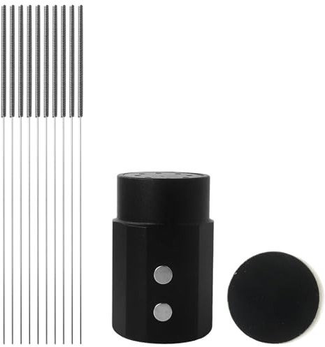 PQZFKSRU Magnetic Espresso Distributor Tool(8 Needles), Universal Coffee Stirrer Distribution Accessories with 10 Stainless Steel Replaceable Needles, Hanging on Coffee Machine(Black)