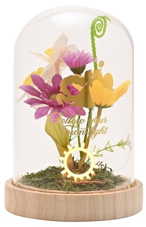 Disney - Flores de princesa pastel en una campana con luz de neón - Rapunzel
