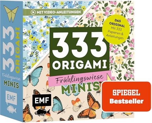 333 Origami Minis – Frühlingswiese – Dein dekorativer Wendeblock zum kreativen Falten & Notieren: Mit Notizfunktion, Origami-Anleitungen und 333 hochwertigen Papieren im süßen Mini-Format