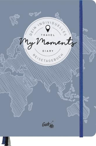 GuideMe Reisetagebuch Travel Diary „Welt“: Tagebuch zum Ausfüllen mit freien Seiten, Sammeltasche, Stickerbogen & 3 Lesebändchen (GuideMe Reiseführer)
