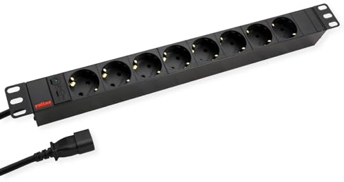 ROLINE 19 Steckdosenleiste 8fach, C14-Stecker, schwarz, 2 m