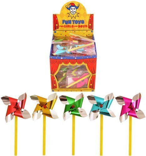 Henbrandt 6x Mini Foil Sand Castle Windmills - 7cm