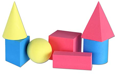 Geometriekörper – 7-teiliger farbiger Satz, 7,5 cm x 5,0 cm | Wiemann Lehrmittel