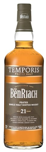 BenRiach 21 años Turbado Whisky Escocés Single Malt 46% Vol. de Alcohol - 1 Botella de 700 ml