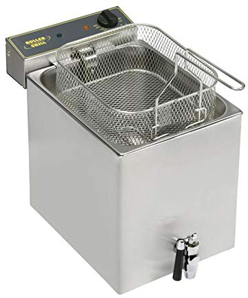 ROLLER GRILL Friggitrice con rubinetto di scarico, 12 litri, dimensioni 350 x 470 x 350 mm (L x P x A)