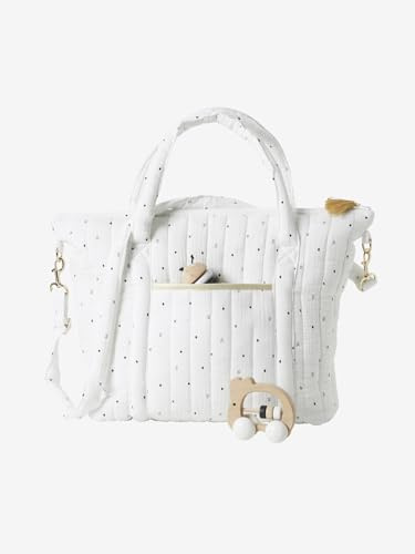 VERTBAUDET Wickeltasche,Plume wollweiß bedruckt ONE SIZE