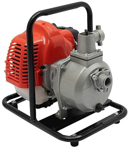 Benzin Wasserpumpe Motorpumpe Garten Benzinwasserpumpe Gartenpumpe Wasser Pumpe 2-Takt Motor Benzin Wasserpumpe Schmutzwasserpumpe Gartenpumpe Teichpumpe Fördermenge:8-10 m³/h