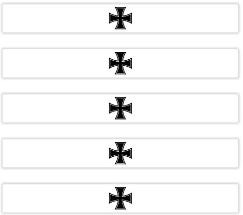 FanShirts4u 5 x Aufkleber Ritter Kreuz/EISERNE Kreuz - weiß - f. KFZ Auto Motorrad Boot Flagge Fahne
