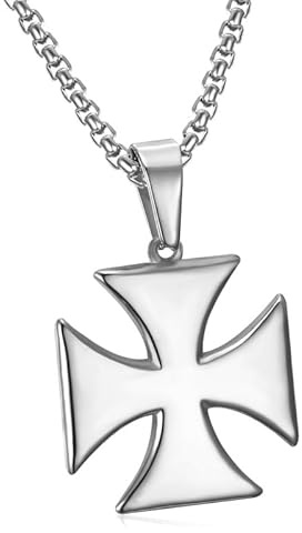 BOBIJOO JEWELRY - Anhänger Templer Kreuz Pattée Solar Silber + Kette