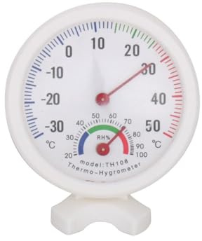 VOBOR 2 in 1 Thermometer & Hygrometer | Analoges Innenraumtemperatur-Feuchtigkeitsmessgerät für Ihr gesundes Raumklima | Ø 7,5 cm