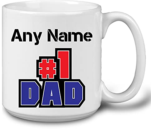 GOPERSONALISED Personalised Number 1 Dad Mug Jumbo 20oz Pint Cup with Name - Fathers Day Birthday Christmas Gifts for Dad from Son Daughter