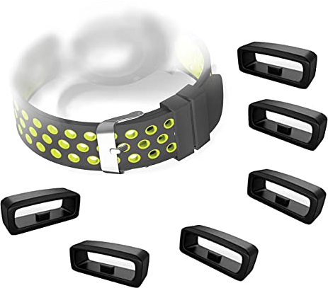 ZoeTekway Confezione da 6 Passanti per Cinturino di Ricambio in Silicone, Supporto per Cinturino Diametro 22 mm Nero