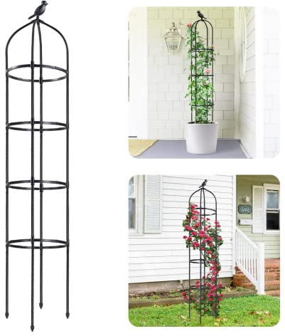 Idzo Enrejado de obelisco de plástico para Plantas trepadoras al Aire Libre de 5.8 pies de Alto, Enrejado de jardín de 70 Pulgadas para Soporte de Plantas en Maceta, 1 Unidad, Enrejado de obelisco