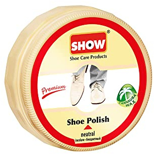 SHOW Premium Carnauba Wax Shoe Polish - Unisex 50ml Polish Cream Shine Nourishes and Protect Shoes and Boots - Leather Care Products