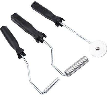 OKJHFD Juego de 3 herramientas de rodillos de fibra de vidrio, herramienta de pala de burbujas de aleación de aluminio, juego de rodillos de laminación de resina de fibra de vidrio profesional