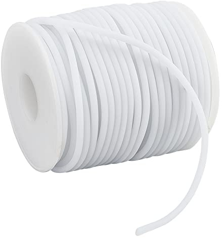 NBEADS 30 m Vollgummischnur, 3 mm Weißes Kunststoffseil Gummischlauchschnur Runde Kordel Perlen Basteln Stretchschnur Für DIY Bastelarbeiten