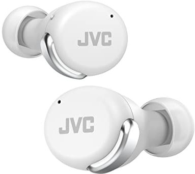 JVC Compact True Wireless Headphones with Active Noise Cancelling, Low-Latency Mode for Gaming and Movies, Bluetooth 5.2, Long Battery Life (up to 21 Hours) - HAA30TW (White), Small