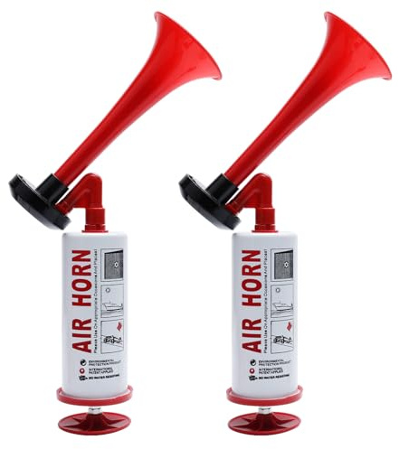 APIELE 2pcs Loud Handheld Air Horn Hupen Gas Tröte Pump Signalhorn,Luftdruck-Fanfare Air Horn,Hand Air Horn für Bootfahren,Sportveranstaltungen,Partys,Geburtstagsparty,Spiele,Camping